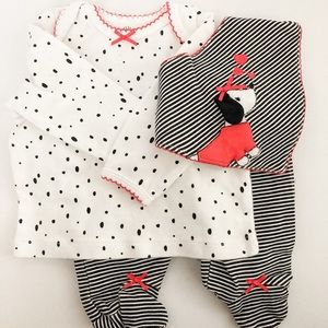 LittleMe Dalmatian Footed Pants Set